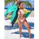 thumbnail image 2 of Xishao Cubre Bikini de Playa de Gasa Talla Grande para Mujer Cárdigan Kimono Multicolor Verde Verde Xishao ropa, 2 of 2
