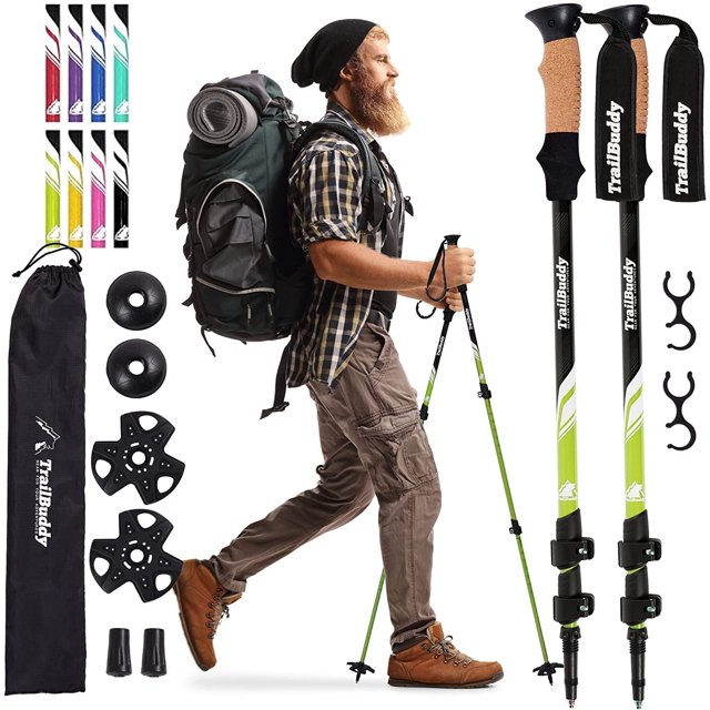 Bastones de senderismo TrailBuddy, ligeros y plegables