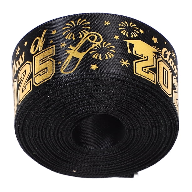 1 rollo de cinta de graduación para decoración de fiestas, cinta de felicitaciones para envolver regalos, elegante cinta de poliéster para celebraciones de graduación