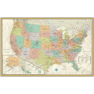 North Dakota State Wall Map - 17.75 X 15.25 Inch Paper Map, Detailed Road & Topography Map
