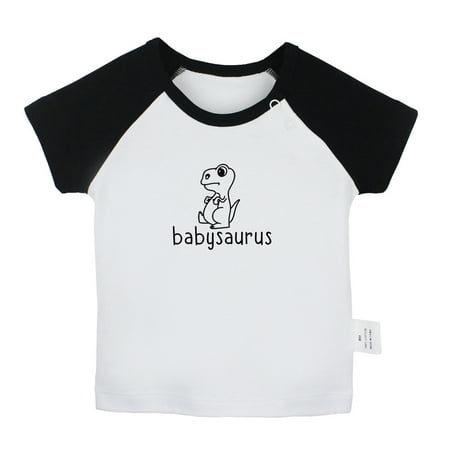 

Babysaurus Novelty T shirt For Baby Newborn Babies T-shirts Infant Tops 0-24M Kids Graphic Tees Clothing (Short Black Raglan T-shirt 12-18 Months)