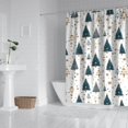thumbnail image 2 of Blue and Gold Christmas Tree Pattern Shower Curtain 84"x72" ,Bathroom Decorative Shower Curtains Set with 12 Hooks,Modern Waterproof Washable Shower Curtain, 2 of 6