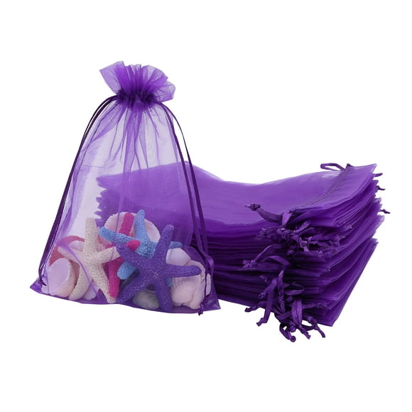 Stratalife 100PcS 5X7 Organza Bags Purple gift Bags Party Favor Bags for Wedding Party gift Return Jewelry gift Bags (Purple 5x7)