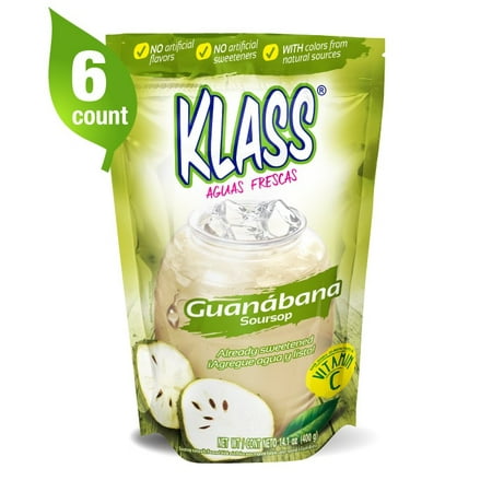 Klass Powdered Drink Mix, Guanabana, 14.1 Oz, 6