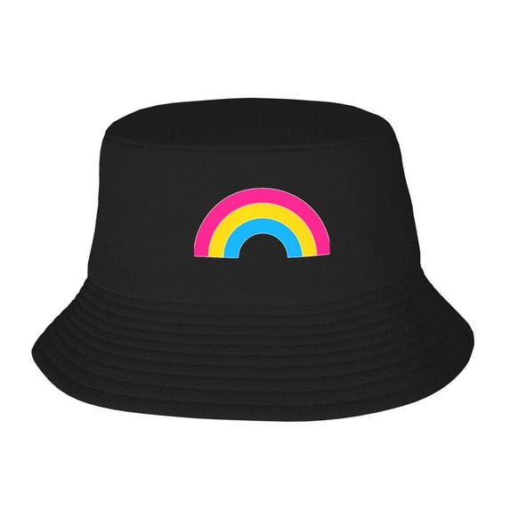 ZICANCN Bucket Hat Unisex for Men Women, Rainbow Pansexual Lgbtq Pride Fashion Fishing Hat Cute Fisherman Cap, Black