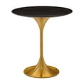thumbnail image 1 of Sofa Side Table, Round, Gold Walnut, Wood, Metal Steel, Modern Contemporary Mid-Century, Living Lounge Cafe Room Hotel Lobby Hospitality, 1 of 6