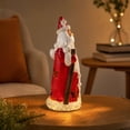thumbnail image 4 of Fufafayo Christmas Santa Claus Figurine with Light, Lighted Resin Santa Statue, Star Cutout Light Up Santa Tabletop Ornament for Christmas Mantel Shelf Home Decor, 4 of 7