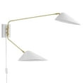 thumbnail image 2 of Modway Journey 2-Light Modern Metal Swing Arm Wall Sconce in White, 2 of 7