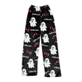 thumbnail image 4 of Zorvxlyn Halloween Women's Fleece Pajamas Boo Ghost Pumpkin Graphic Women's Pajama Pants Drawstring Elastic Waist Plush Pajama Pants Women, 4 of 4