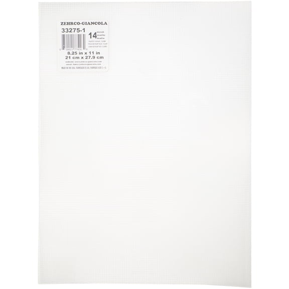 Zehrco-Giancola Perforated Plastic Canvas 14 Count 8.25"X11"-Clear