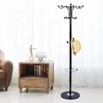 thumbnail image 2 of 67" Metal Coat Tree, Coat Racks with 16 Hooks, Hat Jacket Stand Tree Holder Hanger Rack Metal Organizer Coat Rack Umbrella Stand with Marble Base for Jacket, Purse, Scarf Rack (Black), 2 of 7