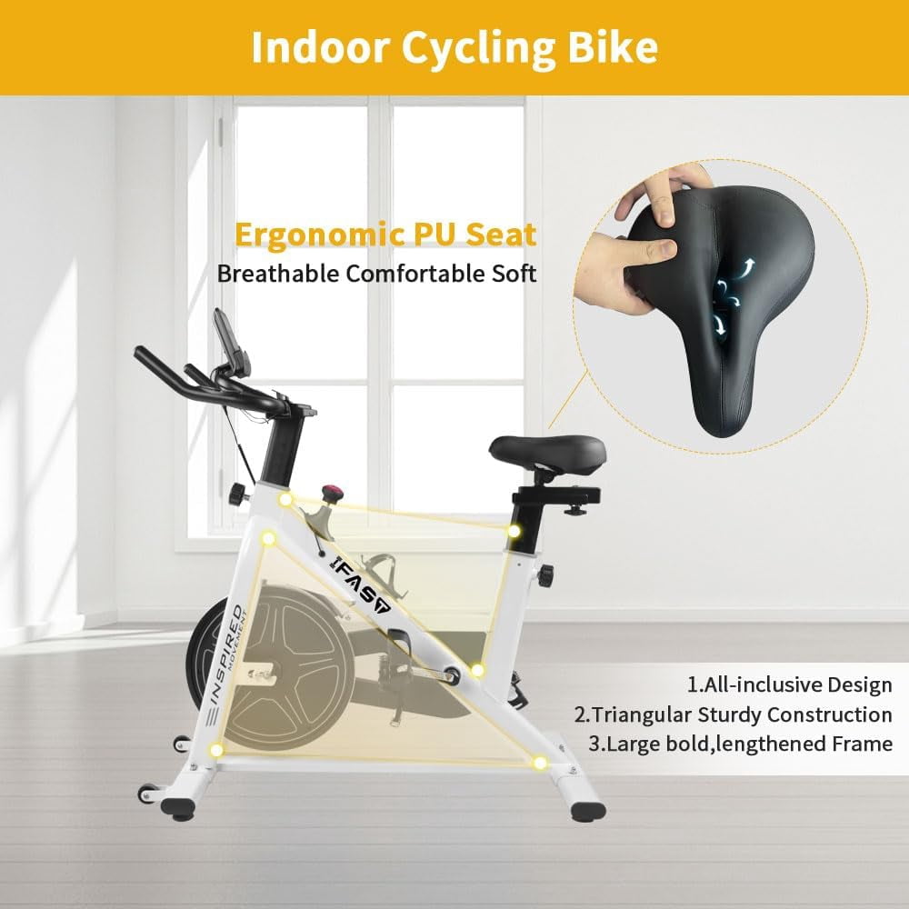 Stationary Bikes for Home Indoor, Exercise Bike with LCD Monitor and Comfortable Seat Cushion for Home Gym Cardio Fitness Training