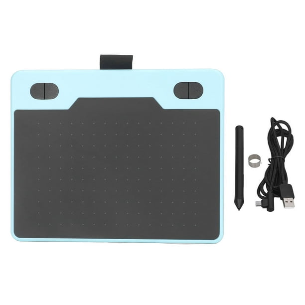 Tableta de dibujo gráfico 155x100mm 233 PPS 5080 LPI 8192 niveles Lápiz óptico 4 teclas personalizables Puerto USB Tableta de arte digital Azul