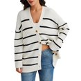 thumbnail image 1 of 2023 Cardigan Léger en Tricot à Col en V Ouvert pour Femmes, 1 of 5
