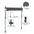 thumbnail image 6 of BouPower 118"x118" Manual Retractable Awning, Freestanding Patio Awning with Crank Handle, Waterproof Retractable Shades Awnings with Height & Angle Adjustable, for Balcony, Deck, Grey/Black/Khaki, 6 of 7