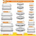 thumbnail image 3 of 52 count  Storage Containers with  Airtight (26  & 26 Containers)-  Plastic Leakproof Meal-Prep Container for Kitchen Storage Organization Microwave/Dishwasher Safe with Labels & Pen, 3 of 7