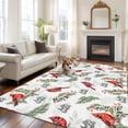 thumbnail image 3 of Rectangle Area Rug 6x9ft,Christmas Red Bird Green Leaf Washable Carpet Non-Slip Runner Accent Rugs Indoor Floor Mat for Bedroom Living Room Decor,Watercolor Cardinal Plant, 3 of 9