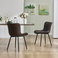 thumbnail image 4 of YOUNIKE Upholstered Dining Chairs Set of 4 PU Leather Wingback Modern Kitchen Dining Room Chair, Brown, 4 of 6