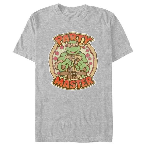 Men's Teenage Mutant Ninja Turtles Michelangelo Party Master  Graphic Tee Athletic Heather Medium