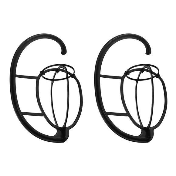 KAKOWELY 2 Pack Wig Hanger Portable Hanging Wig Stand for All Wigs and Hats Collapsible Wig Dryer Durable Wig Stand Tool Holder Hat and Holder (Black),15.55"X9.84"X0.39"