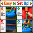 thumbnail image 4 of Pogo Bounce House Crossover Double Water Slide Bouncy Castle Combo Building Block Removable Pools 16.5 ft L x 15 ft W x 11 ft H, 4 of 8