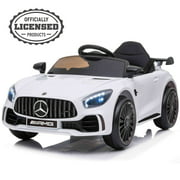 VOLTZ TOYS 12V Ride on Car for Kids, Mercedes-Benz GT R with Remote, MP3 and LED Lightings, Licensed Model (White)