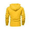 thumbnail image 3 of Zimjoy Fleece Hoodie for Men Solid Color Casual Loose Hooded Fleece Sweatshirt with Pocket Long Sleeve Baggy Pullover Hoodies, Yellow 2XL, 3 of 3