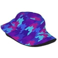 thumbnail image 2 of ZICANCN Classical Blue Checkered Houndstooth Bucket Hat, Unisex Print Double-Side-Wear Bucket Hat for Golf Fishing Beach Outdoor, 2 of 5