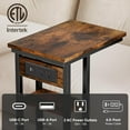 thumbnail image 2 of Side Table with Charging Station, C-Shape End Table, Dual USB-C Ports, Couch Table, Bedside Table for Small Spaces, 2 of 6