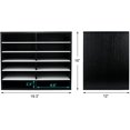 thumbnail image 2 of Wood Desktop Literature Organizer Adjustable File Sorter Mail Center Magazine Holder Paper Storage Cabinet Classroom Keepers Mailbox for Office Home School, 12 Compartments, Black&White, 2 of 2