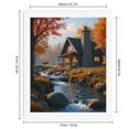 thumbnail image 2 of Paint by Numbers Kit for Adults, Autumn Cabin Serene Stream Scene Paint by Numbers, Easy Paint by Numbers Kit for Adults Beginner, DIY Adult Paint by Number Kits on Canvas, Home Decor 12x16in, 2 of 7