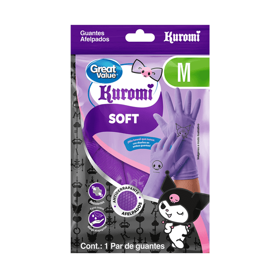 Guantes Afelpados Great Value Kuromi Talla Mediana