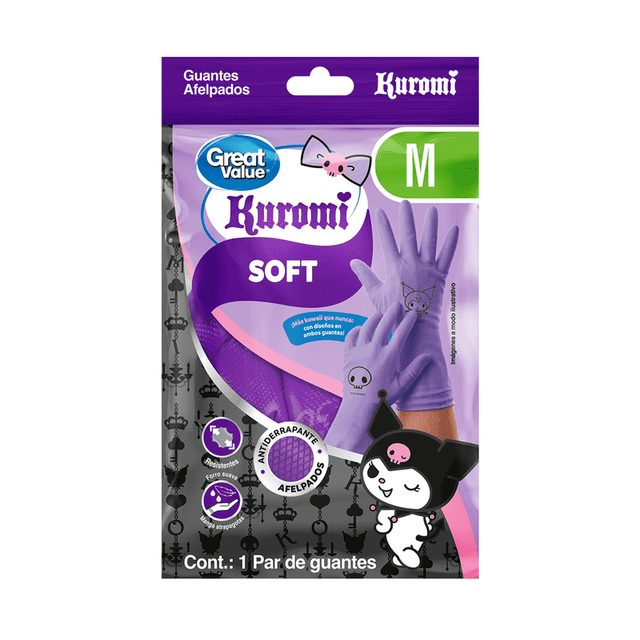 Guantes Afelpados Great Value Kuromi Talla Mediana