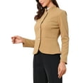 thumbnail image 4 of INSPIRE CHIC Women's Peplum Cropped Woolen Jacket Coat L Browns, 4 of 6