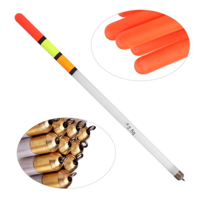 Fishing Bobber Kit 10pcs Durable Plastic Fishing Floats Bobber Assortment Stick Tube Multipurpose Fish Feed Bait Accessories for Sea Fishing Rock Fishing Ice Fishing Stream Fishing
