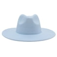 thumbnail image 2 of Sombrero de fieltro de cachemira de color liso con ala grande para otoño e invierno, sombrero de jazz, sombrero francés, 2 of 6
