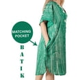 thumbnail image 5 of HAPPY BAY Women's Summer Relaxed Fit Caftan Short Beach Loungewear Dashiki House Dress for Women 2X-3X Green, Leaves, 5 of 6