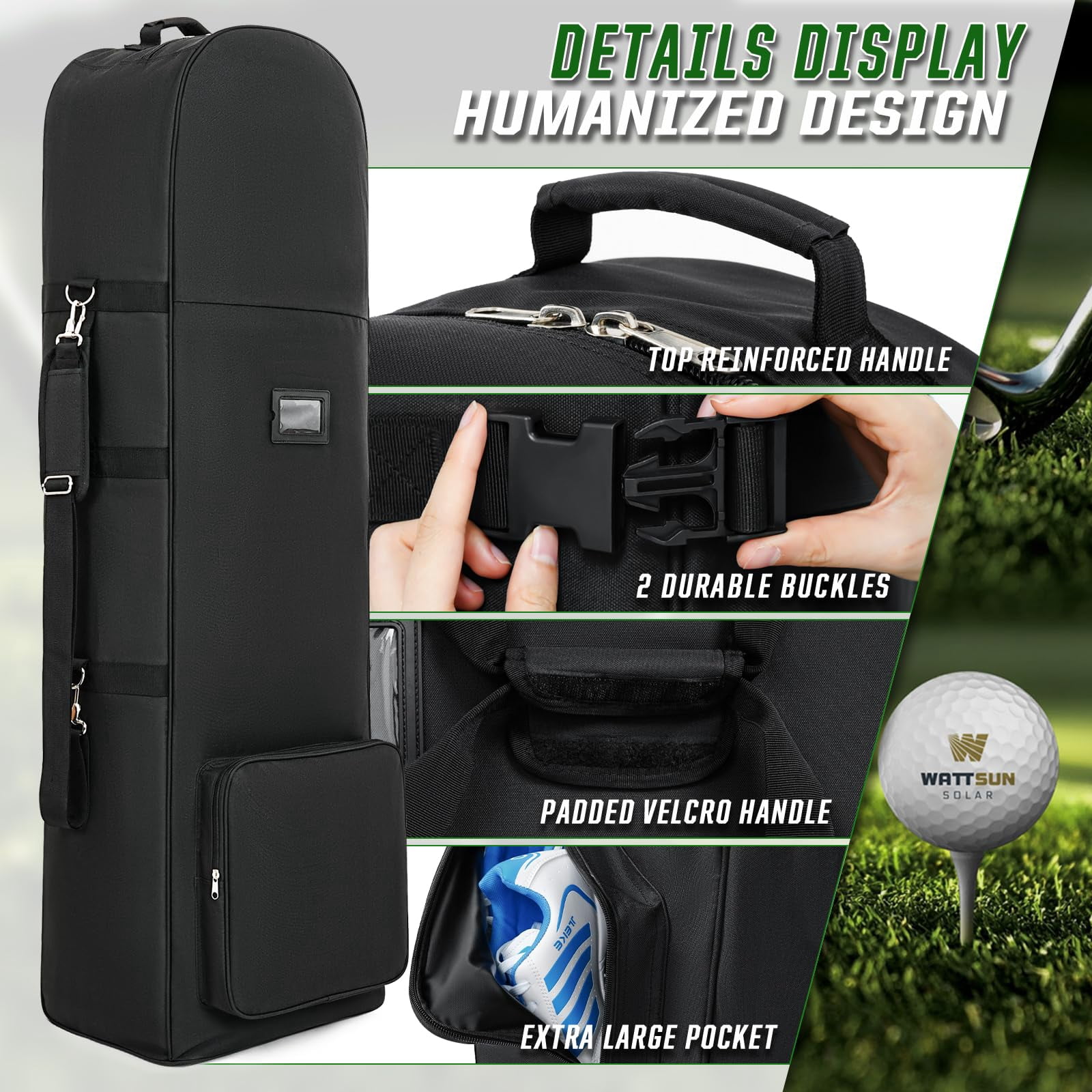 Golf Travel Bags For Airlines - 900d Heavy Duty Tear-resistant Oxford  Lightweight Foldable Design & Detachable Shoulder Strap Club Case Budget Friendly Traveling Gear Covers