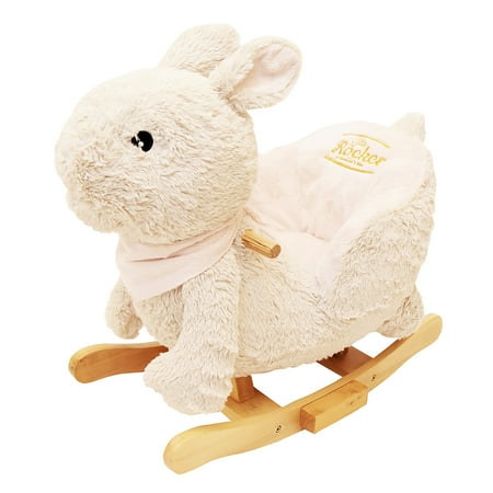 Gerardo s Toys: Little Rockers – Bunny – Wooden Plush Ride-On Rocking Animal Toy Plays Music Removable Soft Fabric Cover Toddler & Kids Ages 24mo+