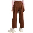 thumbnail image 2 of YIZYIF Kids Girls Daily Cargo Pants Casual Jogger Hip Hop Dance Pants Streetwear Sweatpants Brown 16, 2 of 7