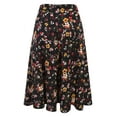 thumbnail image 2 of Women's Versatile Stretchy Pleated Flare Short Skater Skirt FLORALBLACK M, 2 of 4