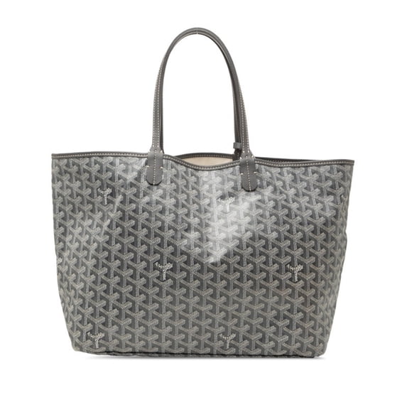 Pre-Owned Goyard Saint Louis PM Tote Bag Shoulder Gray Leather Women's GOYARD