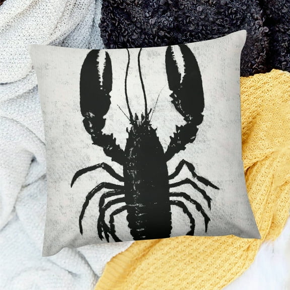 Creowell Artistic Lobster Decor Indoor Pillow Cover for Sofa Couch 18x18in