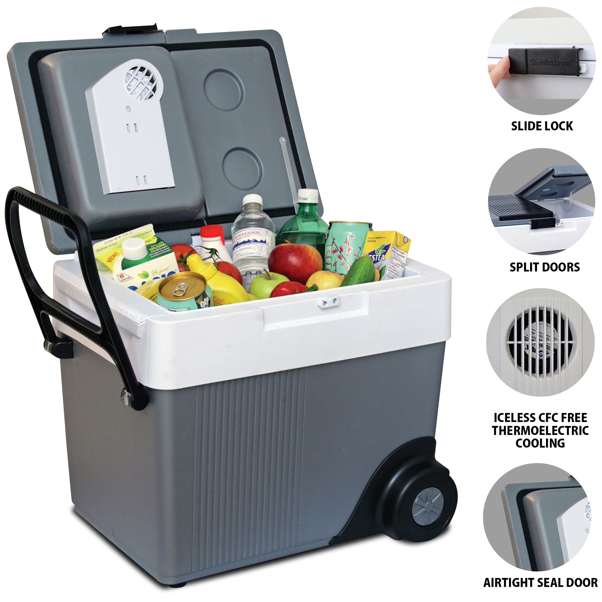 Koolatron 12V Wheeled Electric Cooler/Warmer 31L (33 qt), Gray