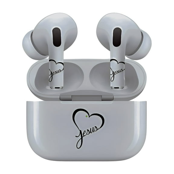 AirSkins - Decals for AirPods 4, Heart Jesus Design, Scratch-Resistant, Precision Fit, Wireless Charging Friendly, Easy Application, Durable Protection for Earbuds & Case - Unit per pack