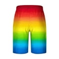 thumbnail image 4 of Penkiiy Men's Rainbow Beach Shorts Summer Swim Trunks Sports Running Bathing Suits S Yellow, 4 of 4