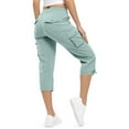 thumbnail image 2 of FAHXNVB Womens Cargo Capris Pants High Waist Casual Capri Pants with Pockets Dressy Lightweight Loose Fit Baggy Hiking Cargo Pants, 2 of 7