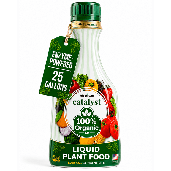 Biogrowth Organics Catalyst Plant Food & Vitamin (8.45oz), Enzyme-Based Organic Plant fertilizer for Vegetables, Gardening, Indoor & Outdoor Plants