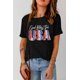 thumbnail image 5 of ABPHQTO Camiseta estampada de manga corta negra God Bless The USA para mujer, 5 of 5