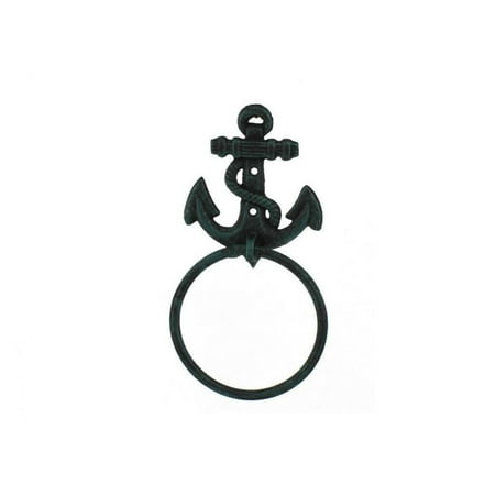 Anchor Holder - Seaworn Blue Cast Iron Anchor Towel Holder 8.5